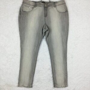 Jane Doe Womens Jeans‎ Skinny Denim Gray Wash Distressed Stretch Plus 24